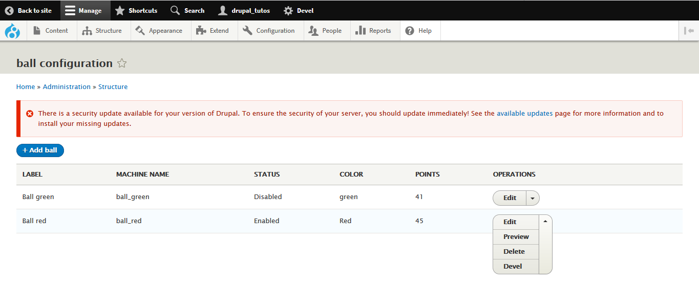 Creating a configuration entity type in Drupal 8